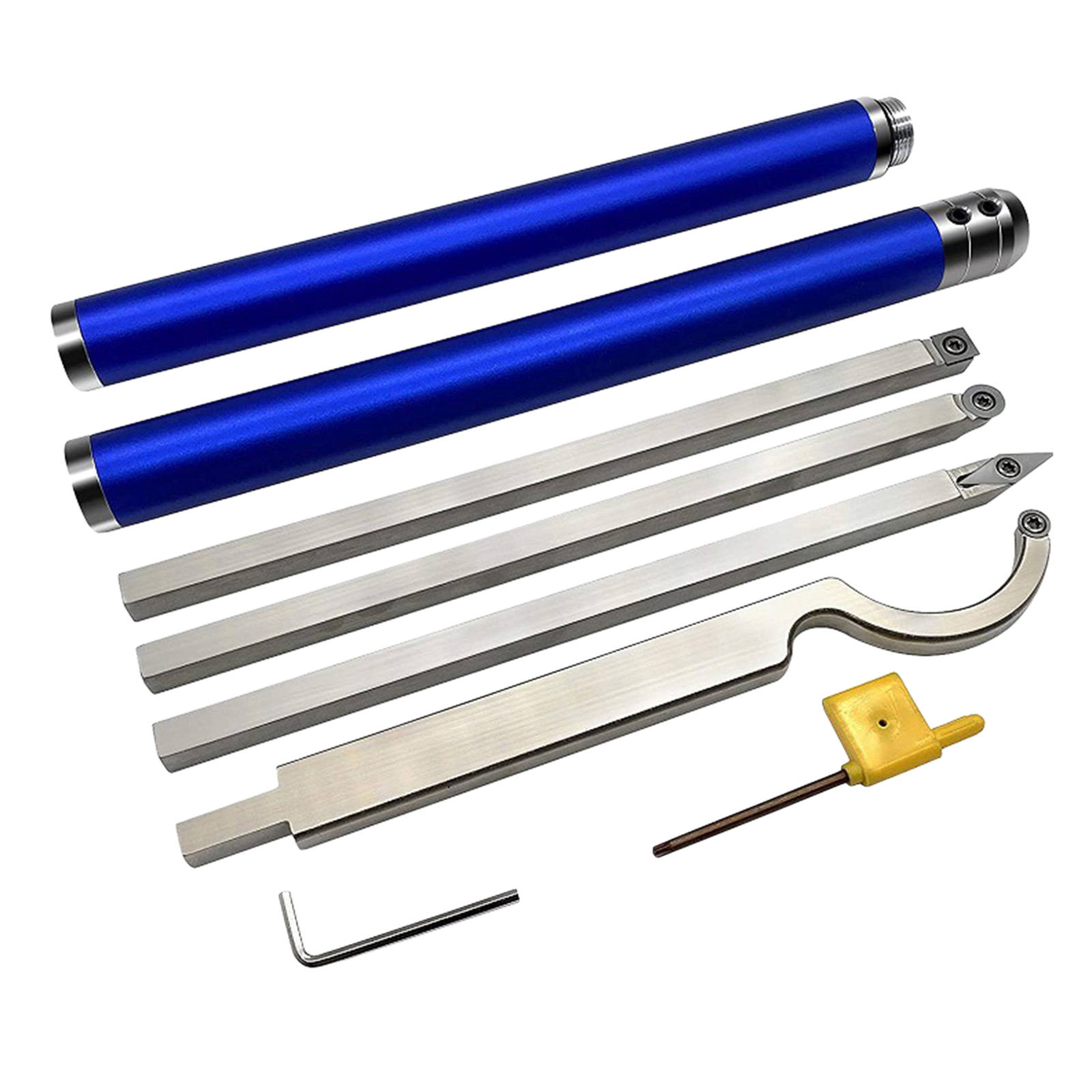 8x Carbide Wood Lathe Tools Professional Aluminum Alloy Insert Cutter Wood Turning Tool Set Handheld Woodturning Woodworking