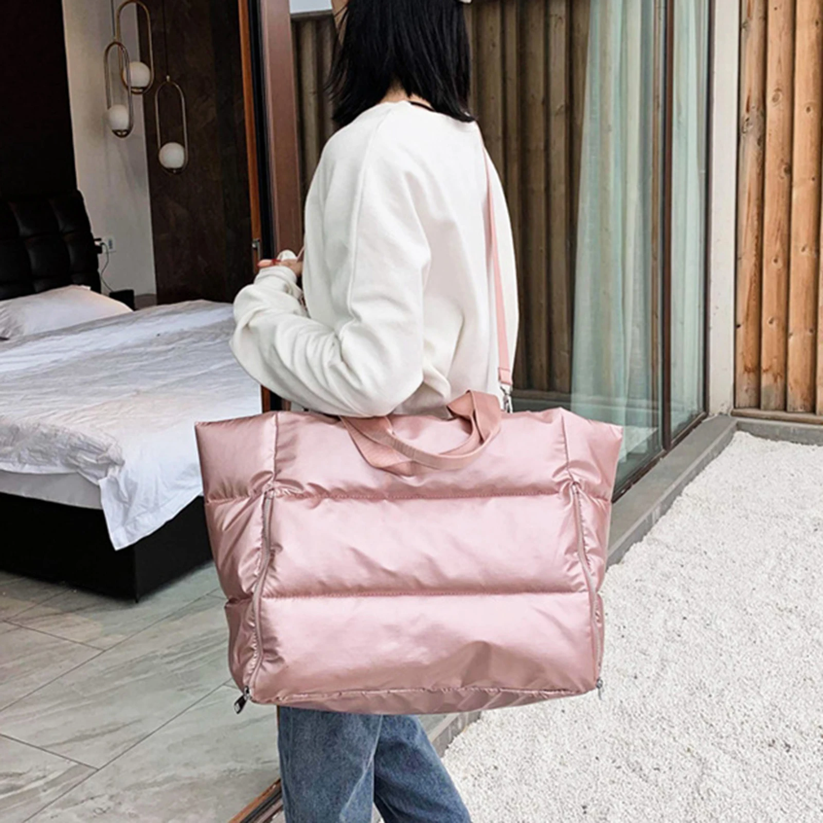 Waterproof Women Gym Fitness Bag Large Capacity Sport Travel Duffel Tote Bag Waterproof Women Gym Fitness Bag Large Capacity Sport Travel Duffel Tote Bag