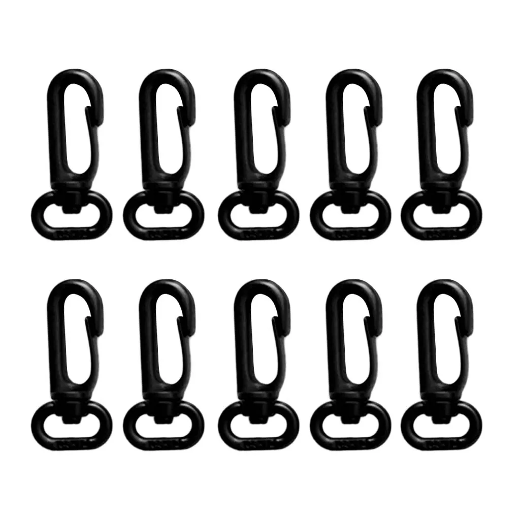 10 Pieces Strong Durable Plastic Swivel Spring Snap Hook Clip Fits 12mm Scuba Diving Webbing Strap Lanyard