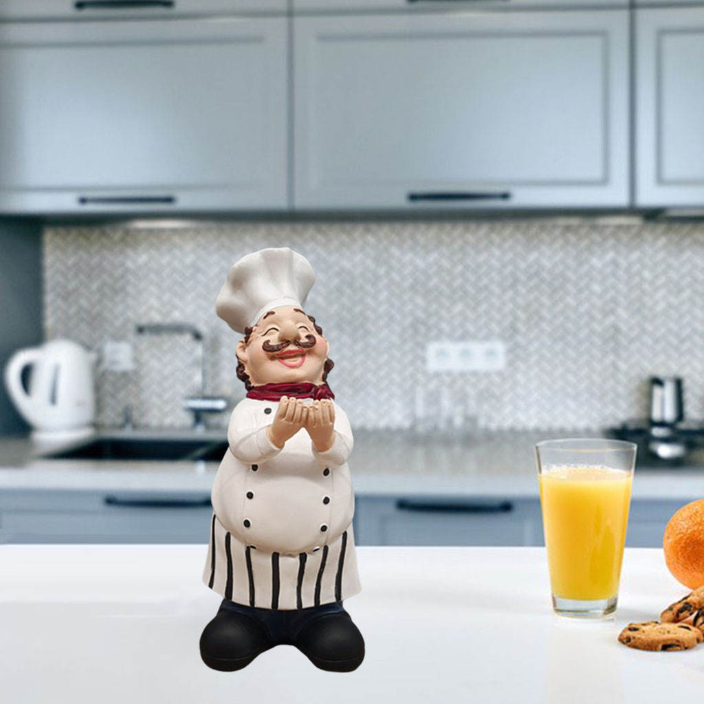 Cartoon Chef Figurine Cooking Statue Furnishing Articles for Restaurant Tabletop