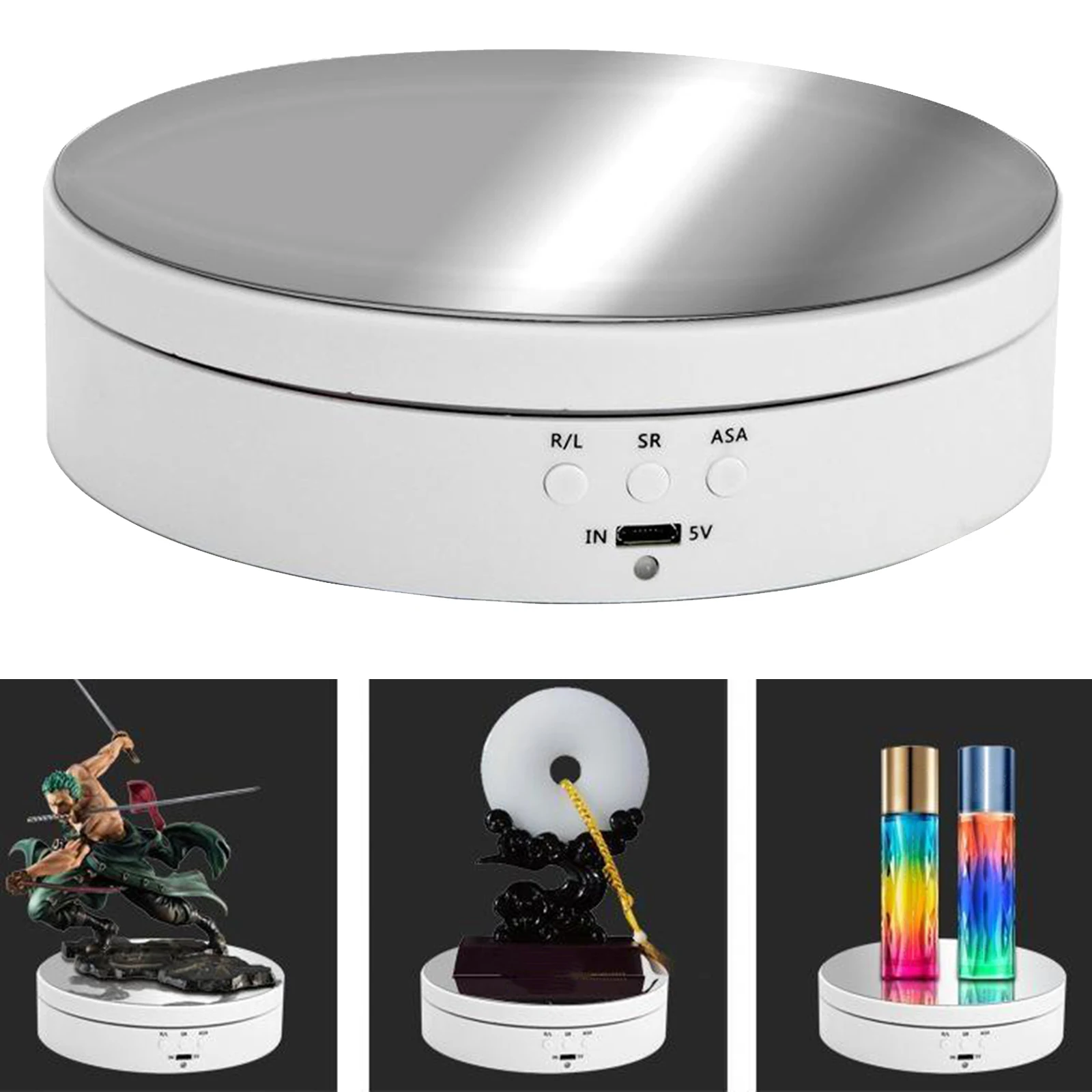 360 Degree Rotating Display Stand Turntable Photography Display 3 Speed for Cake Doll Jewelry Exhibition