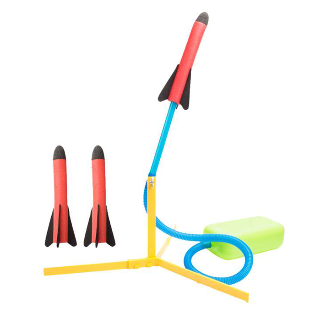 Rocket Launcher Toy Foam Planes and Toy Air Rocket Launcher Outdoor Rocket Toy Gift for Unisex Children