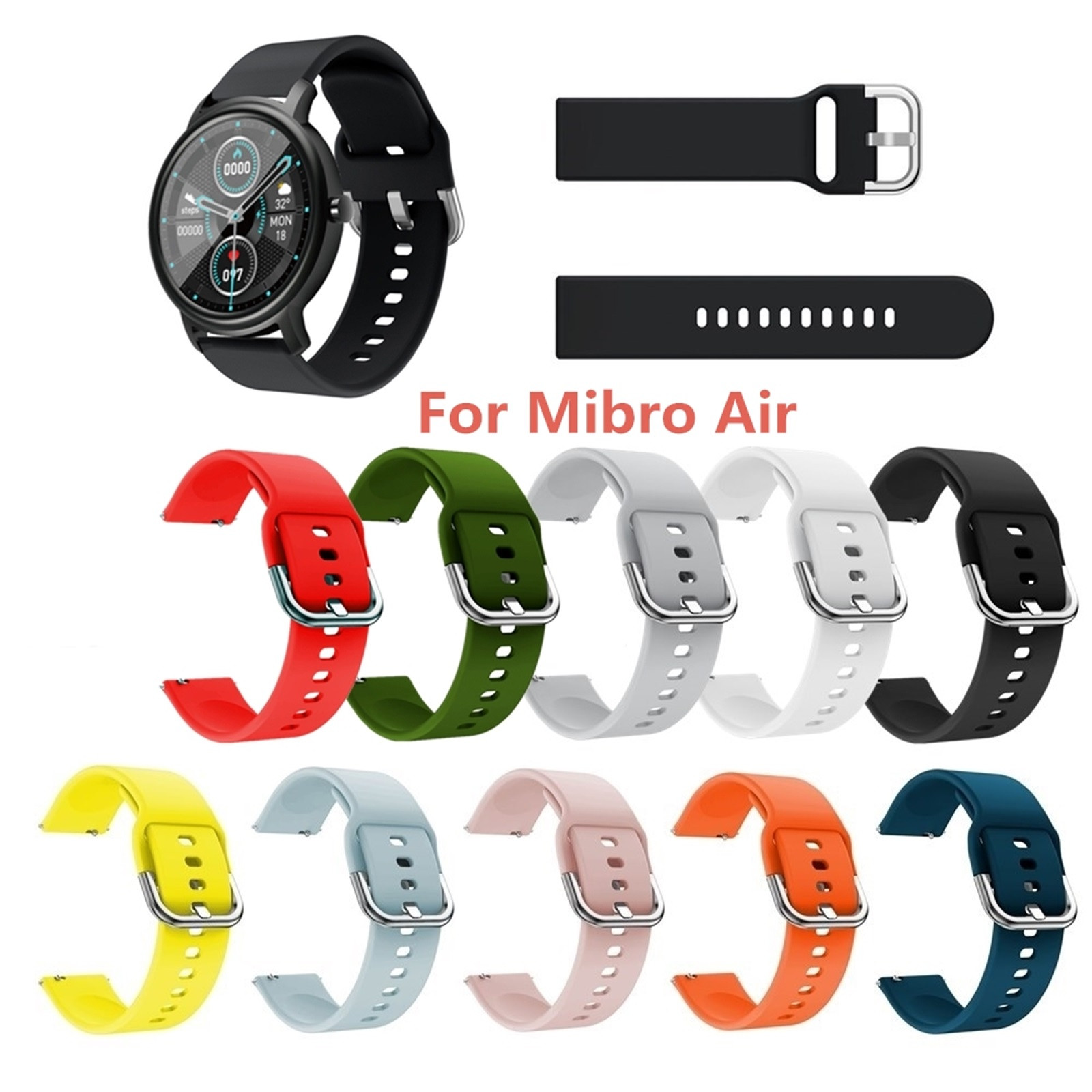 Браслет для умных часов Xiaomi Xiaoxun Watch Mibro Air 20 мм, чистый цвет,  силиконовый ремешок | Электроника | АлиЭкспресс