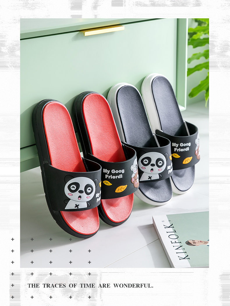 Cool Slippers Couple Male Outside Wear a Pair of Thick Soles Slippers Ins Antiskid Household Household Cute Summer Indoor Female