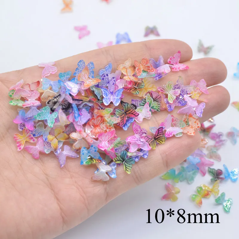 mini people figurines 50Pcs NEW Mini Nail Art Butterful Cabochon Scrapbook Headwear Decoration Hair Clips Embellishments Accessories painted figurines