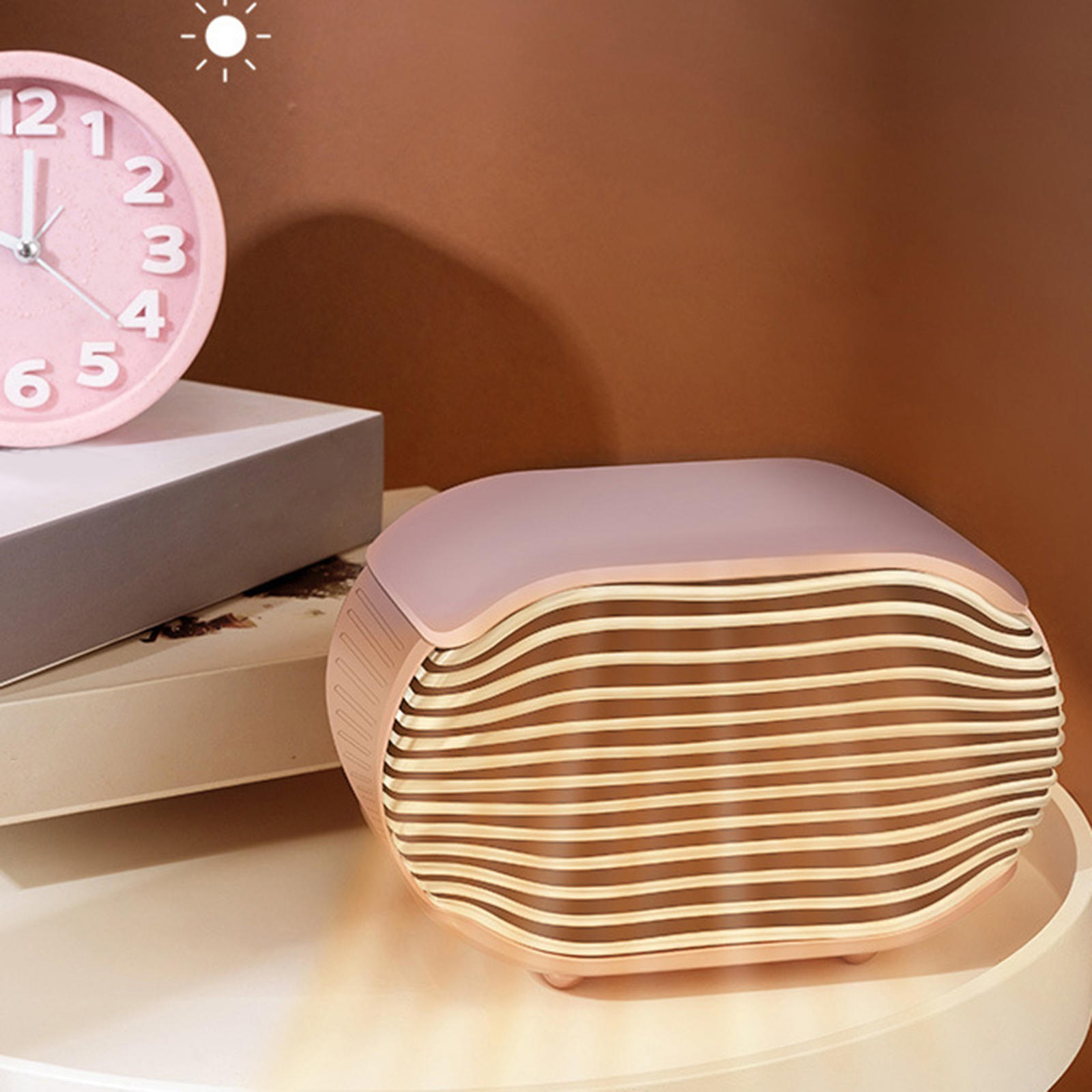 Mini Electric Heater Plug-Uk 220V Overheat Protection Heating Fan Pink Hand Warmer 800W for Bedroom Home Office 165x145x145mm