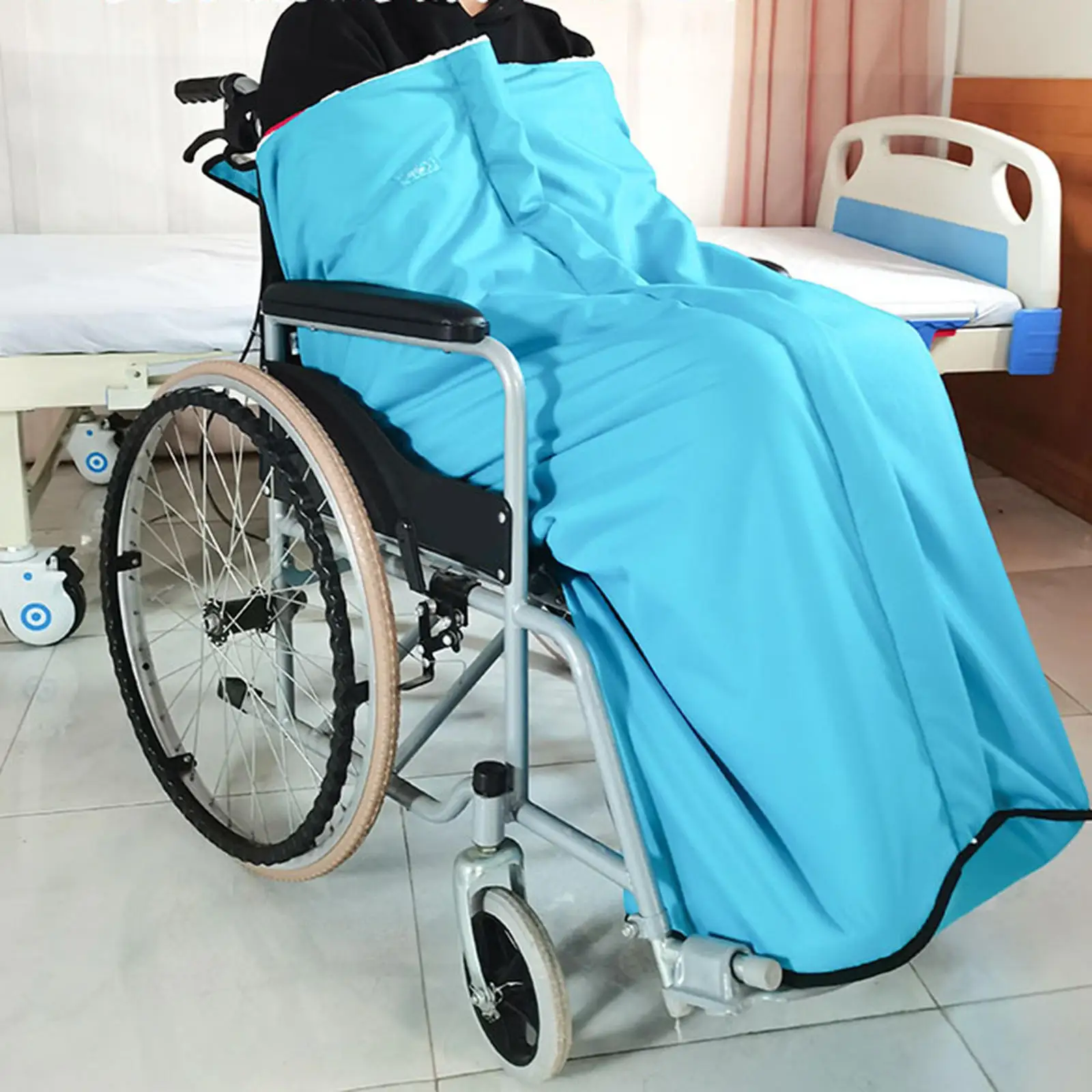 Windproof Zippered Plush Lined Wheelchair Blanket Cover Zip Closure Durable Wheelchair Fleece Throw Cozy Cover Blanket Leg