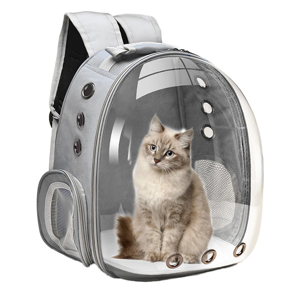 Waterproof Cat Backpack Carrier, Clear Pet Bubble Carry Bag, Portable Ventilated Cat Small Dog Carrier, Outdoor Capsule Bag