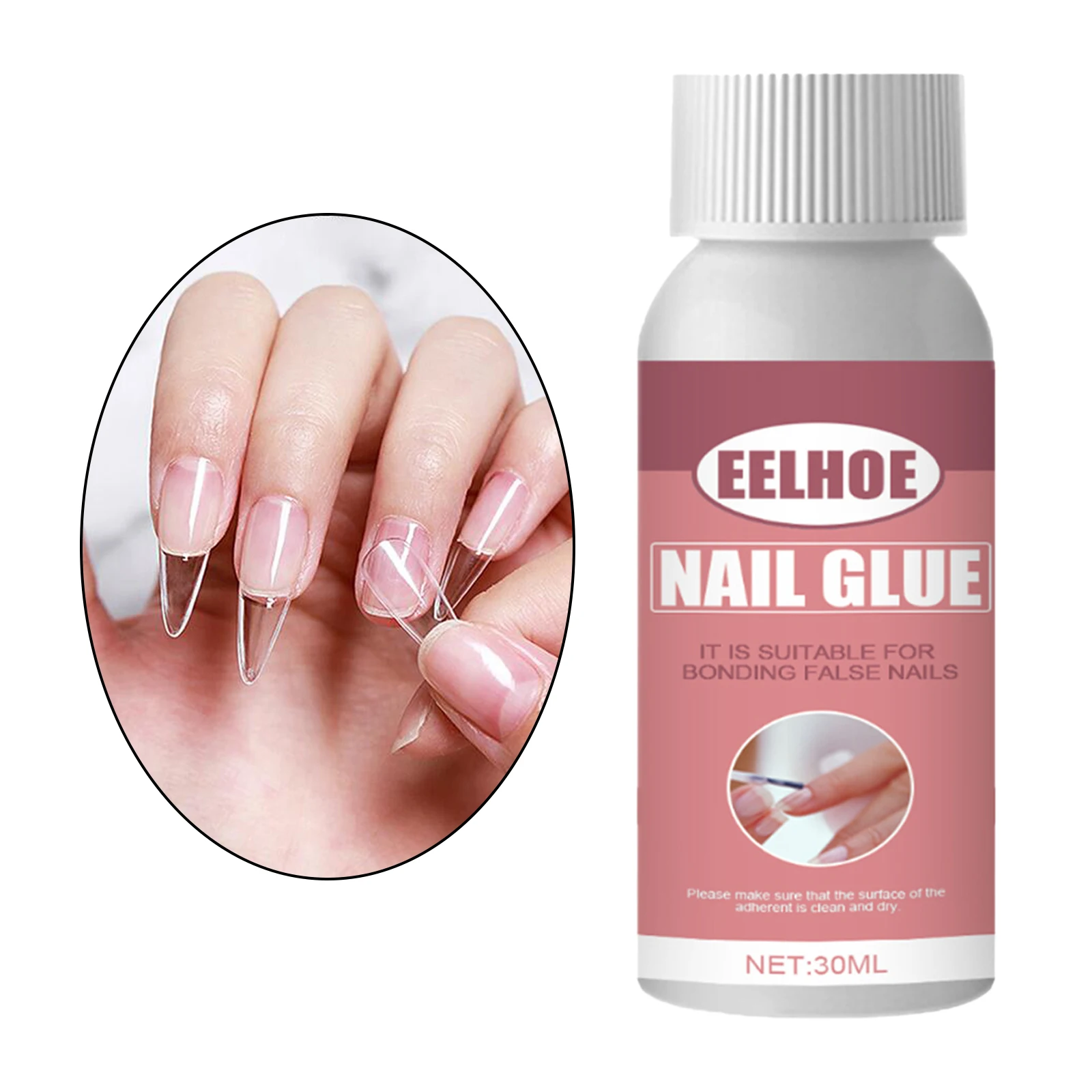 Professional Nail Glue with Brush for False Nail Tips Rhinestones Gems Adhesive Fast Bonding Long Lasting Nail Art Tool