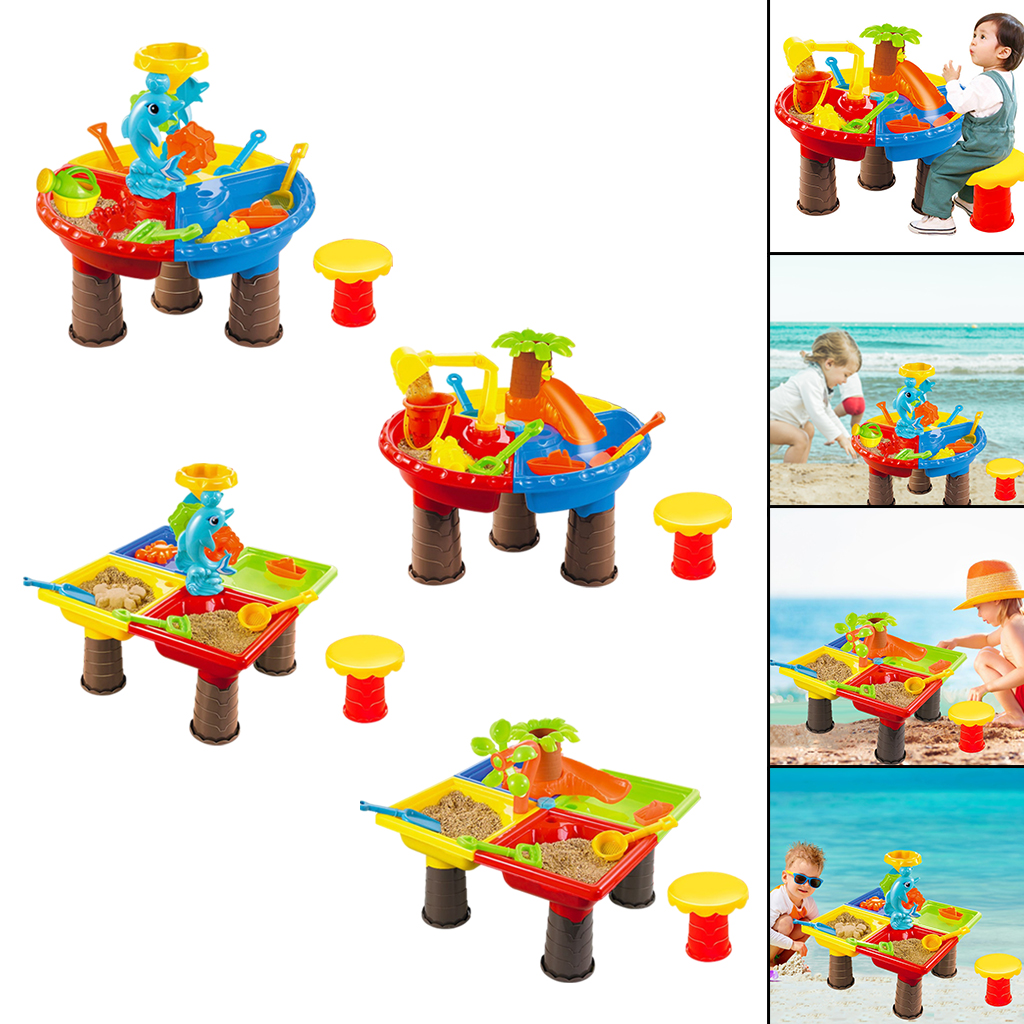 Sand Water Table Toy Toddler Sandbox Activity Table Kids Summer Beach Toys Outdoor Kids Play Sand & Water Table Toy Gifts
