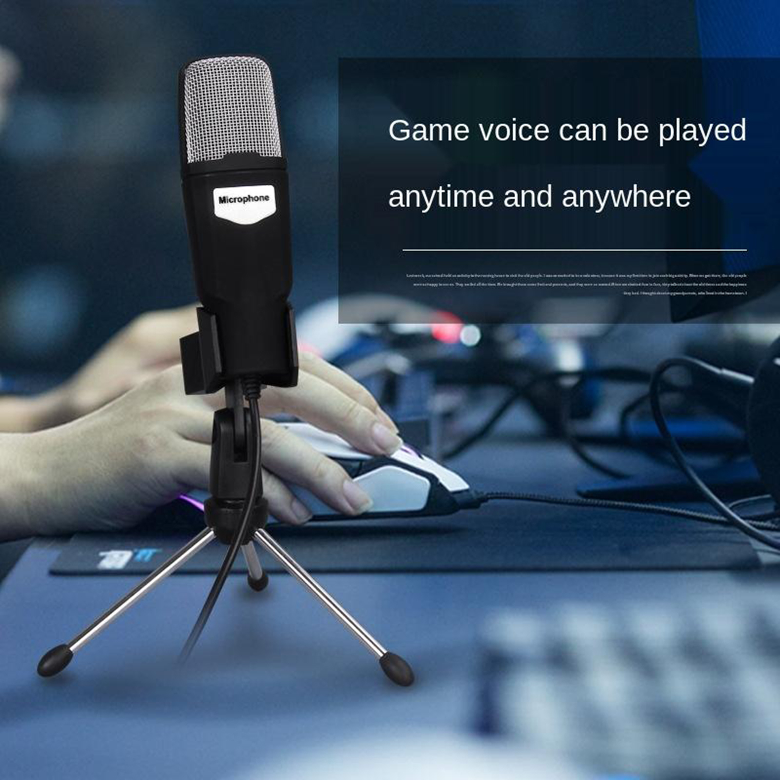 PC Microphone Plug &Play Home Studio USB Condenser Microphone for Chatting Recordings Online Voice Recorading Singing Gaming