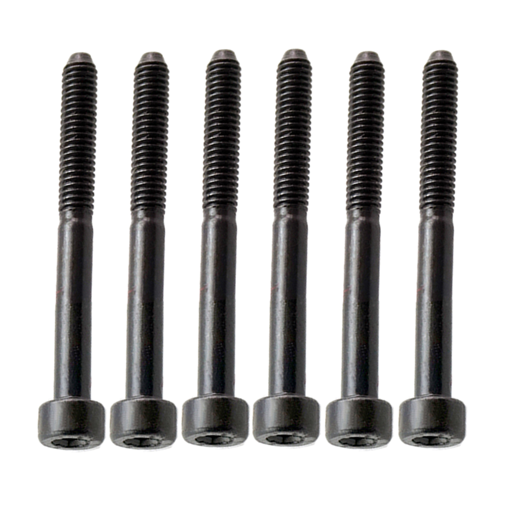 6 Pieces 44mm Stainless Steel Electric Guitar Tremolo Bridge & Saddle Locking Screws for Guitar Bass Parts Black