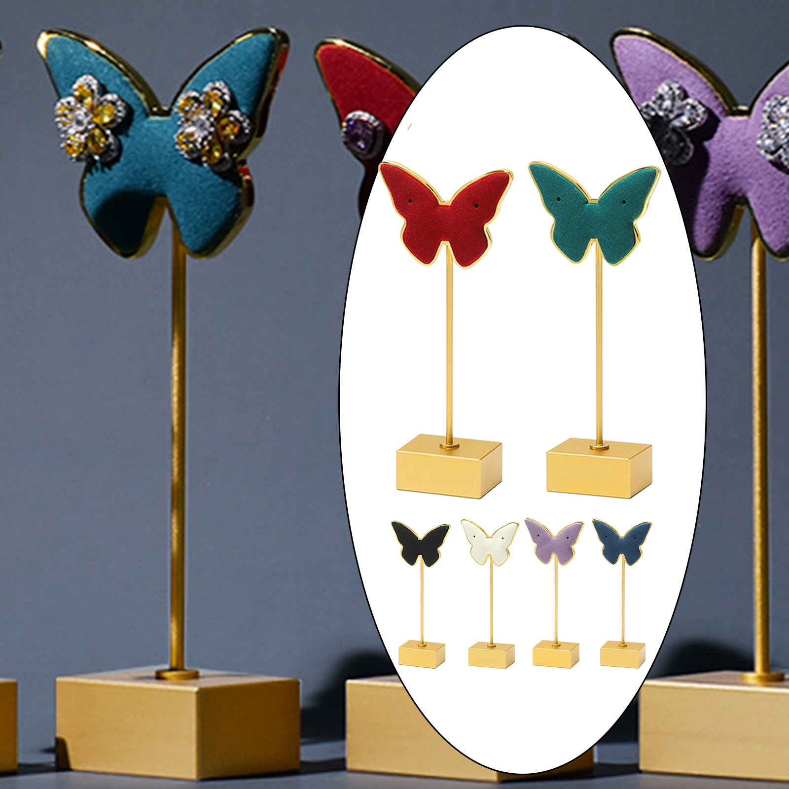 Butterfly Design Earrings Stand Holder Tabletop Jewelry Display Rack for  Store