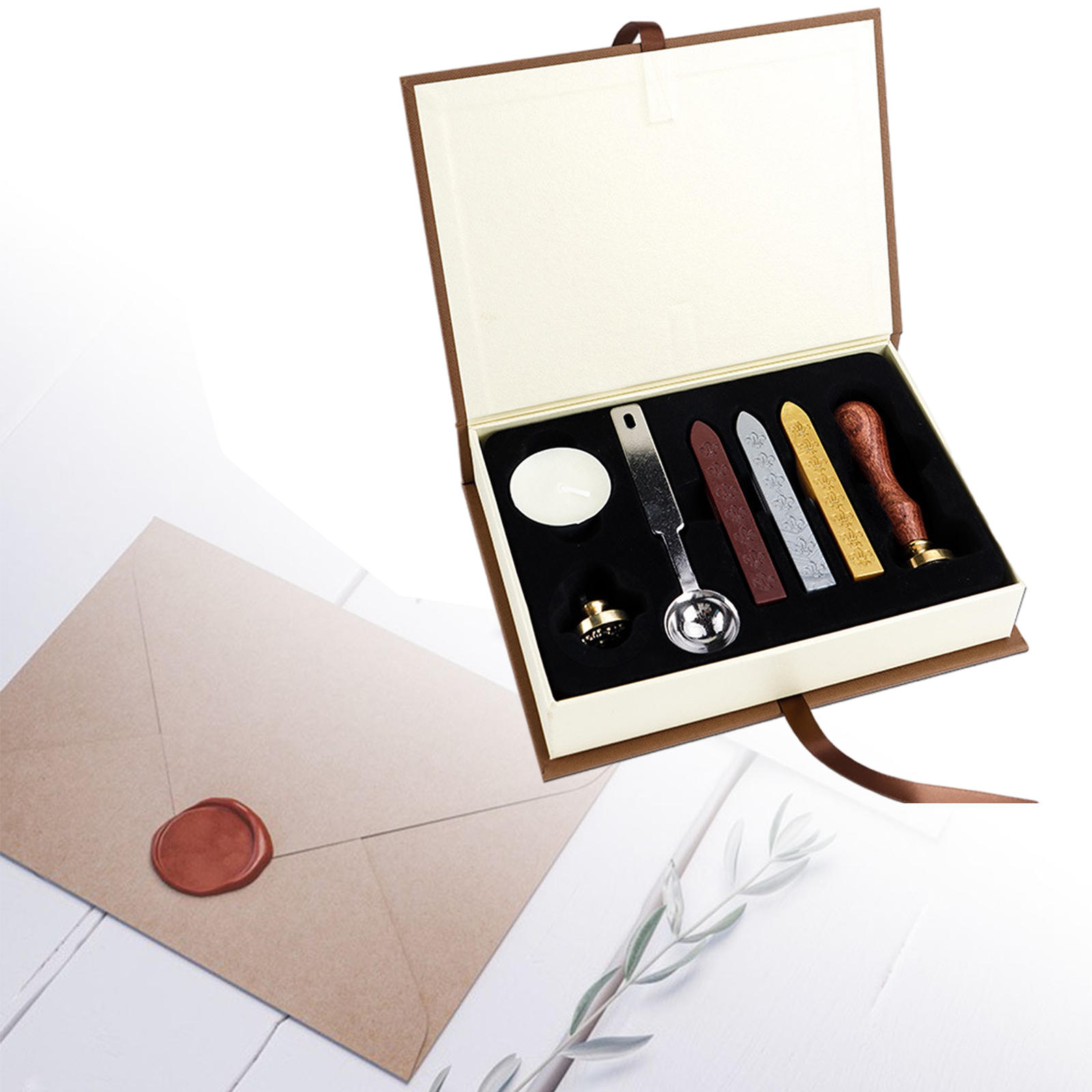 Creative Wax Seal Stamps Maker with Handle Wax Seal Stamp Sealing Wax Set Craft Tools for Wedding Invitation