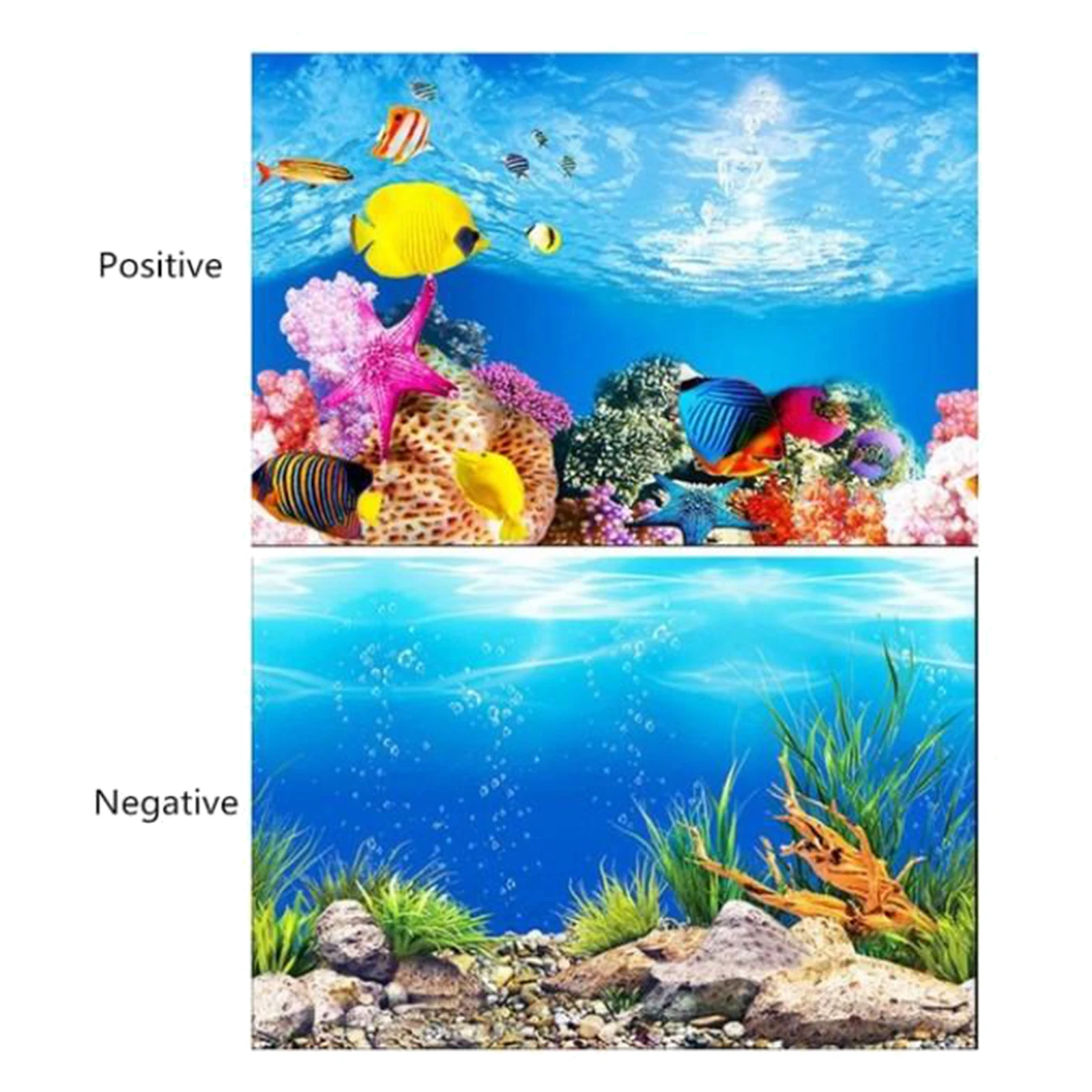 122 * 46cm Aquarium Fish Tank Poster Underwater Marine Coral Fondo Poster Espesar PVC Adhesivo Fish Tank Telón de Fondo Estático Se Aferra 
