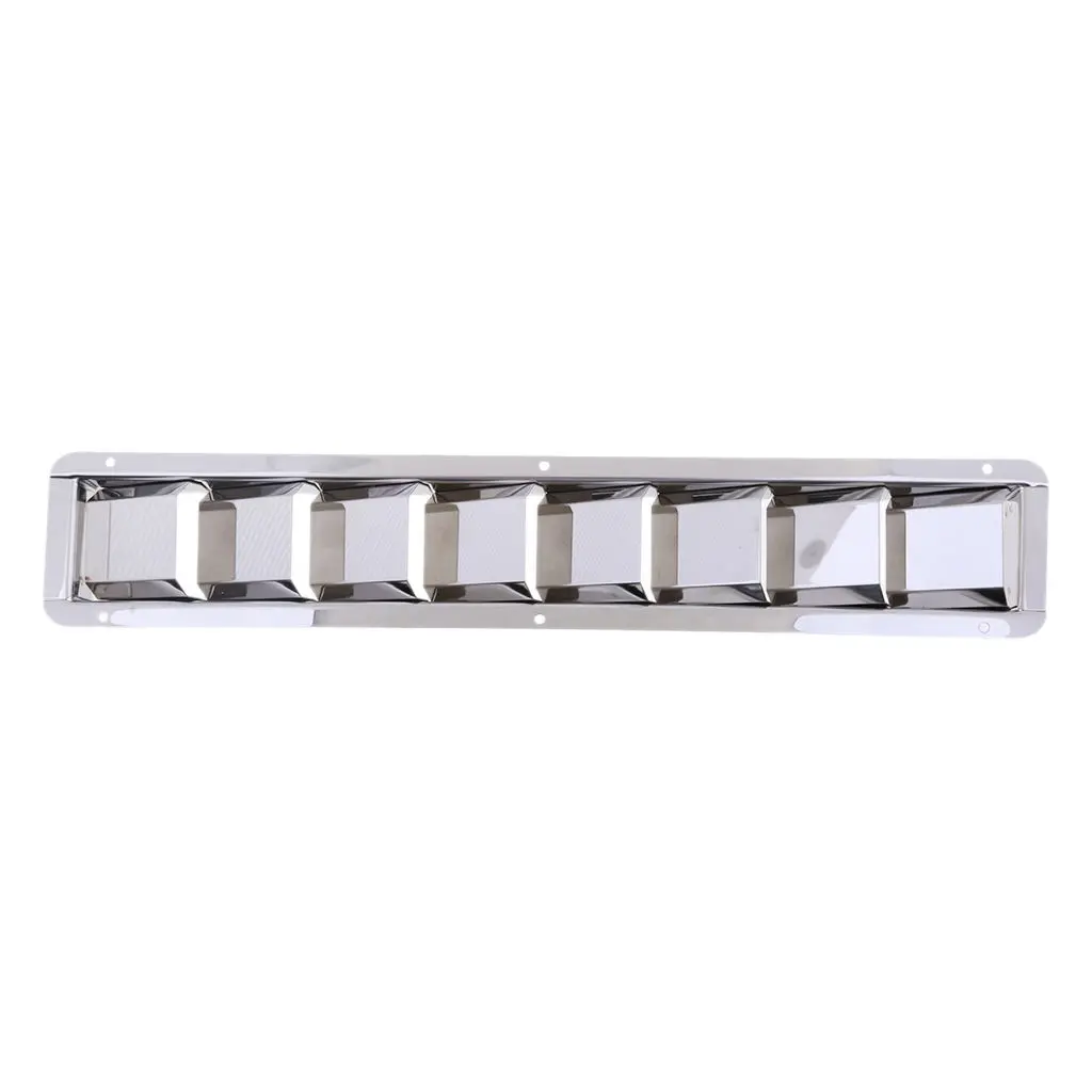 8 Slots Louvered Vents, Boat Marine Hull Air Vent Grill Replacement Part for RV Caravan - Stainless Steel (Silver)