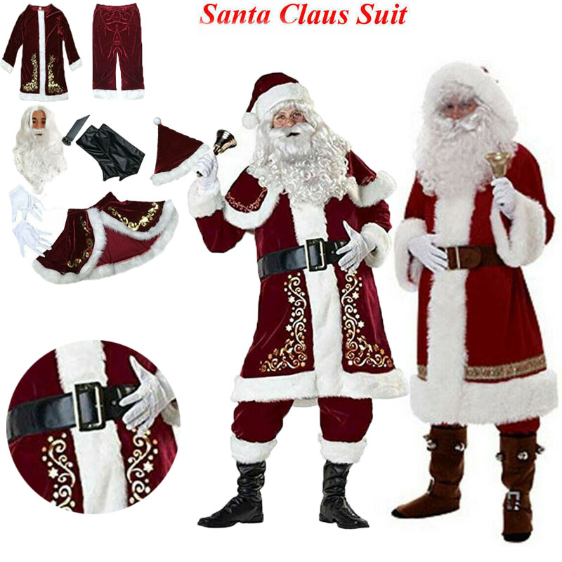 Adulto natal cosplay natal papai noel terno