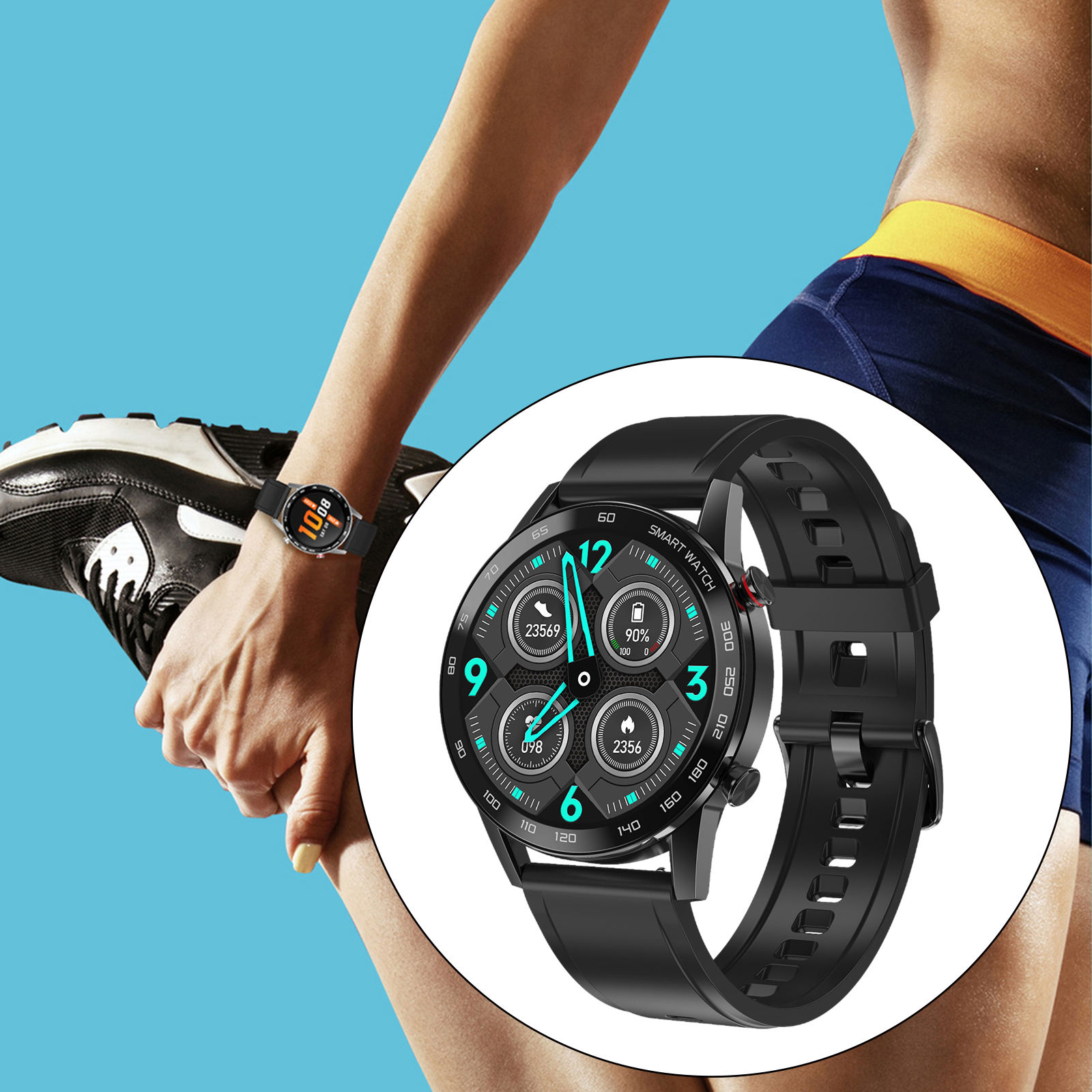 Smart Sports Watch Step Counter Built-in Sports Apps Fitness Tracker Smartwatch for Men Women