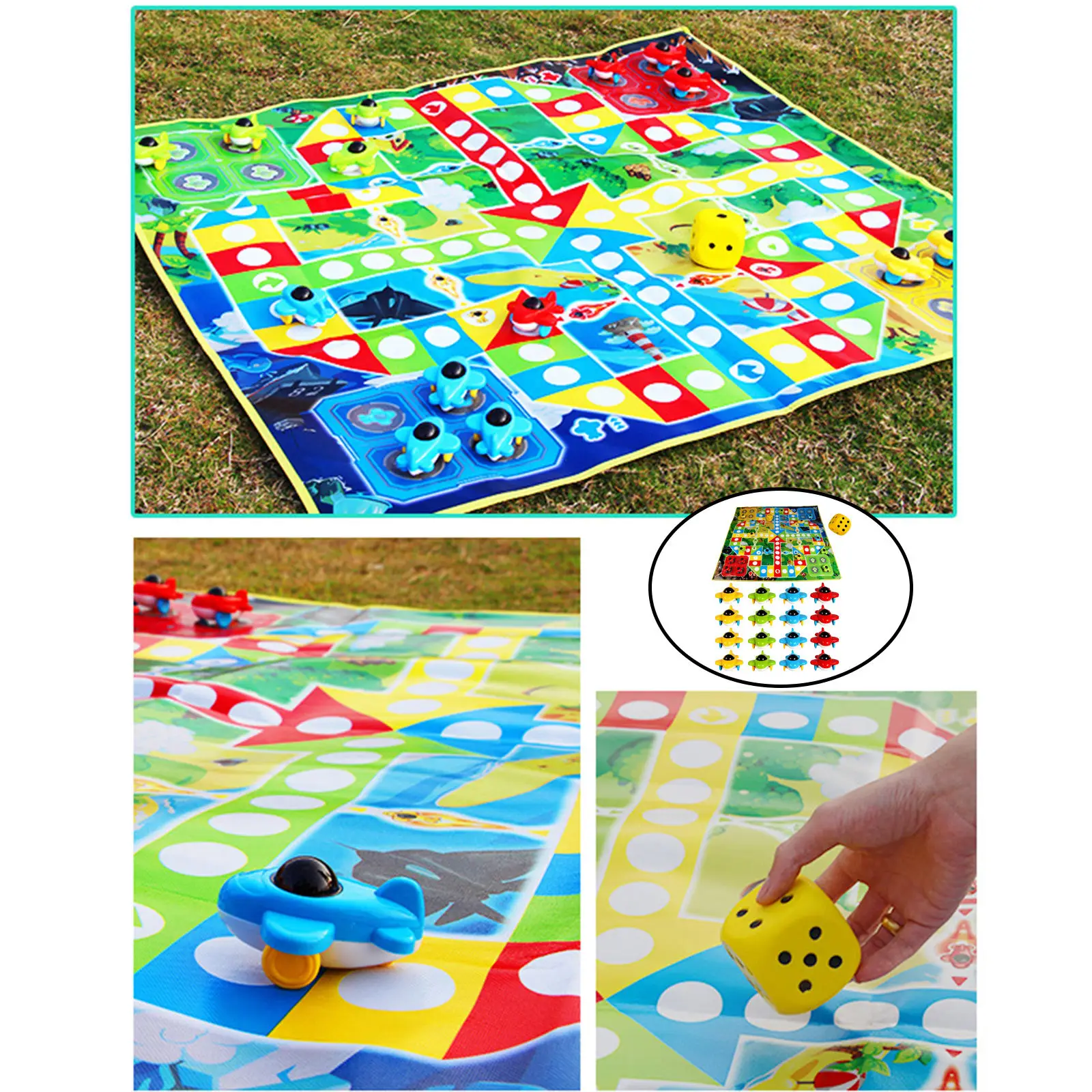 Foldable Flying Chess Carpet Games Accessories Early Education Toy Chess Rug
