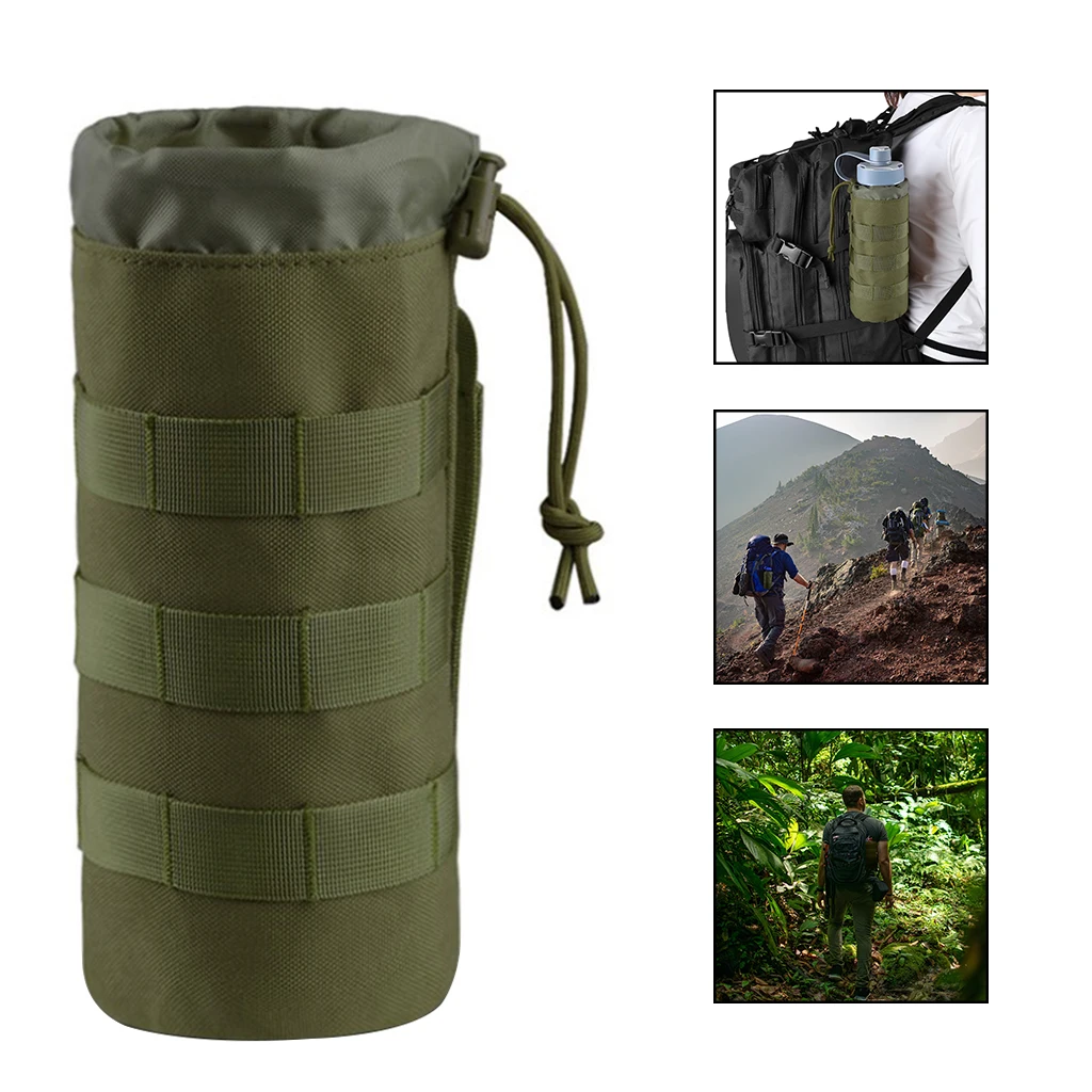 1.5L Tactical Water Bottle Carrier Drawstring Top Pouch Hydration Carry Bag