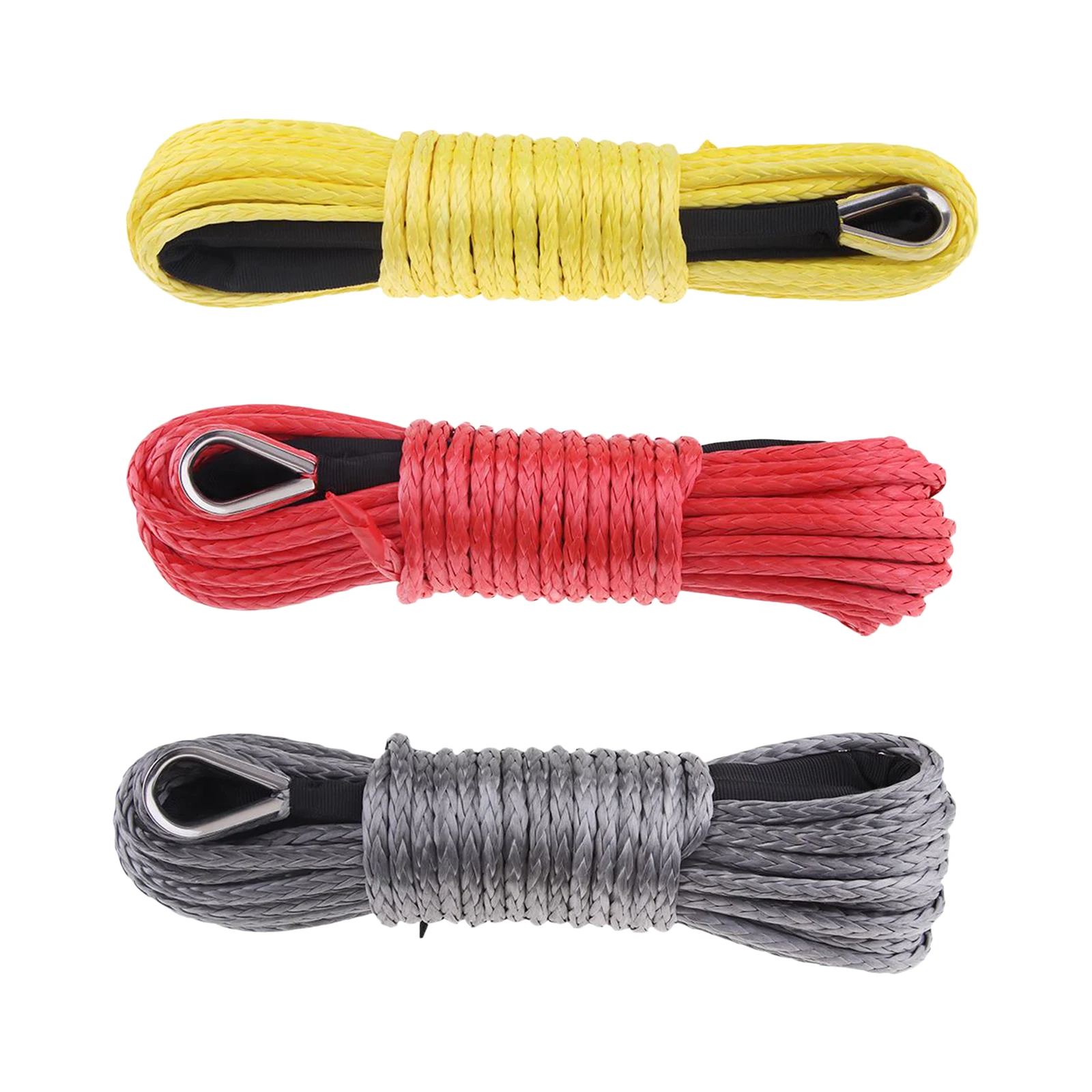 Durable 1/4 Inch x 50 Feet Synthetic Winch Line Cable Rope for ATV UTV