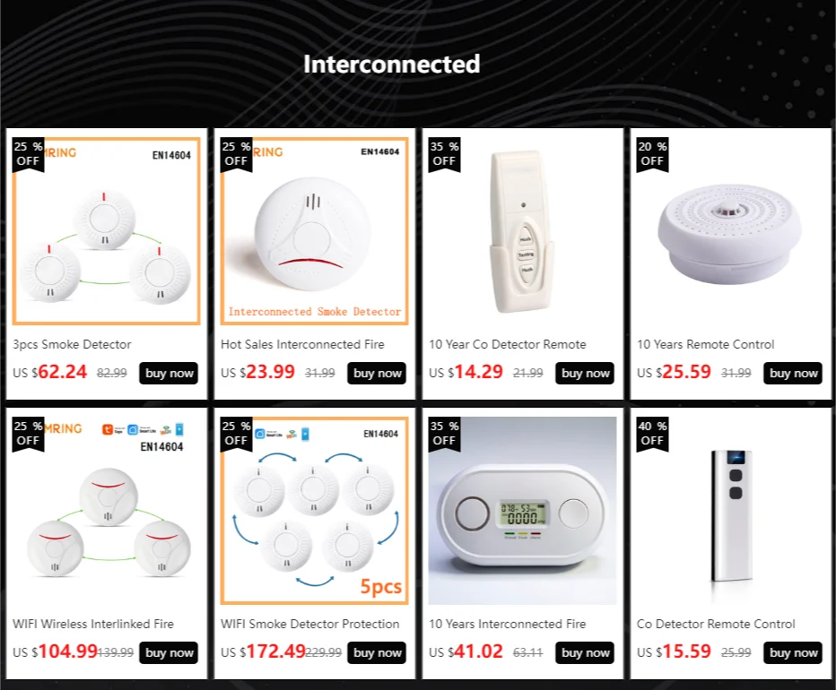 10 Years Remote Control Intelligent Home Indoor Fire Wireless Interconnection Heat Alarm Fire Protection Kitchen nest fire alarm