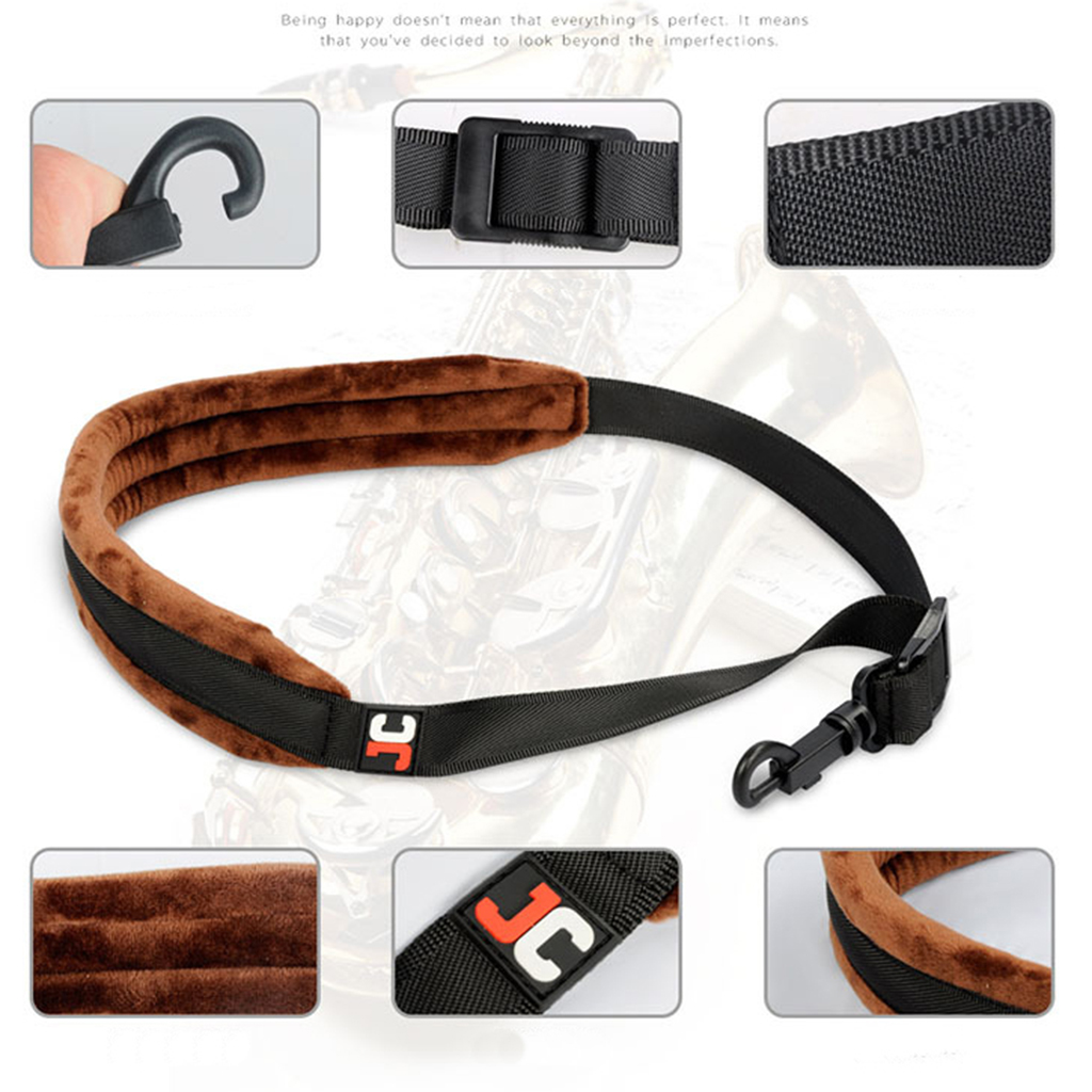 Adjustable Alto Tenor Saxophone Neck Straps Padded Straps Shoulder Strap Harness Belt for Soprano/Baritone Saxophones