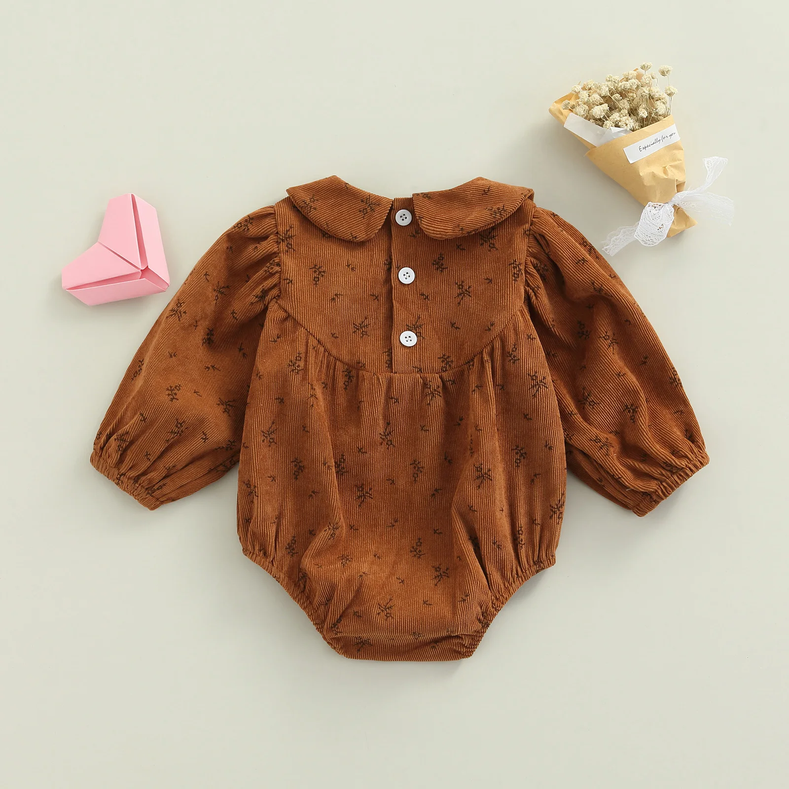 lioraitiin bebê infantil menina outono moda bodysuit manga longa botão de pressão inferior quente macacão