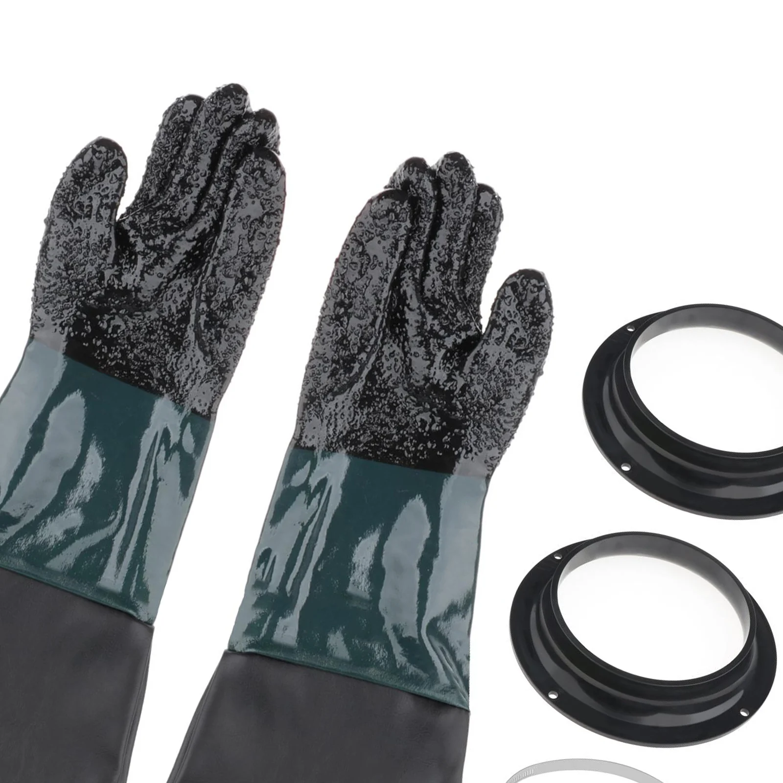 Sandblasting Gloves for Sandblast Cabinets, 23.6 inch Sandblaster Gloves for Model 60, 90, 110, 260 Sandblast Cabinet