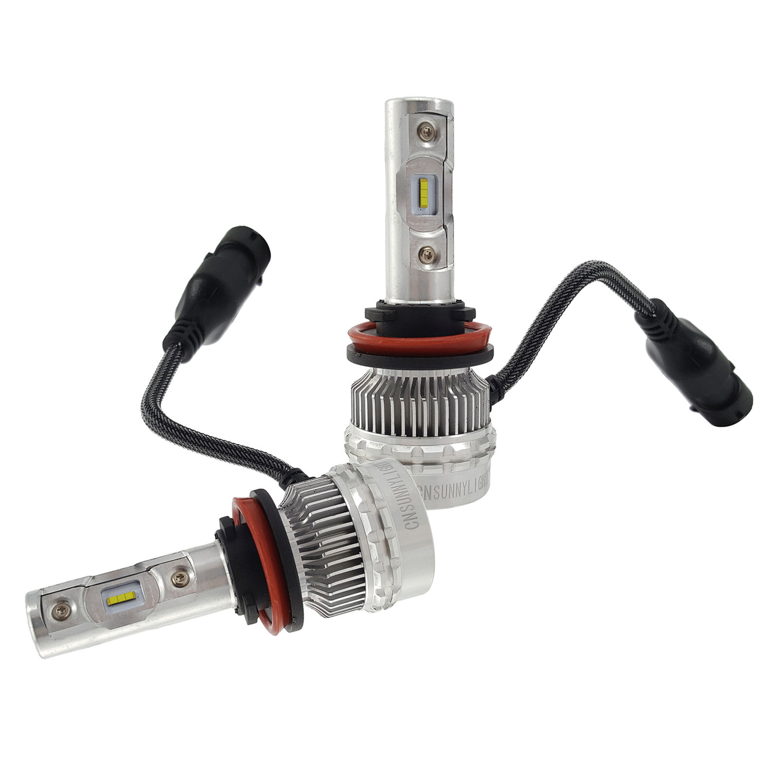 2pcs H11/H8/H9 LED Headlight Bulb Motorcycle Light Hi/Lo Beam 60W 9000LM High Bright 6000K Conversion Kit