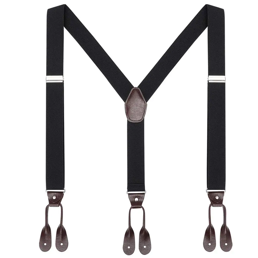 Adjustable Button Holes Link Men's Elastic Suspenders Braces for Tuxedo Gift