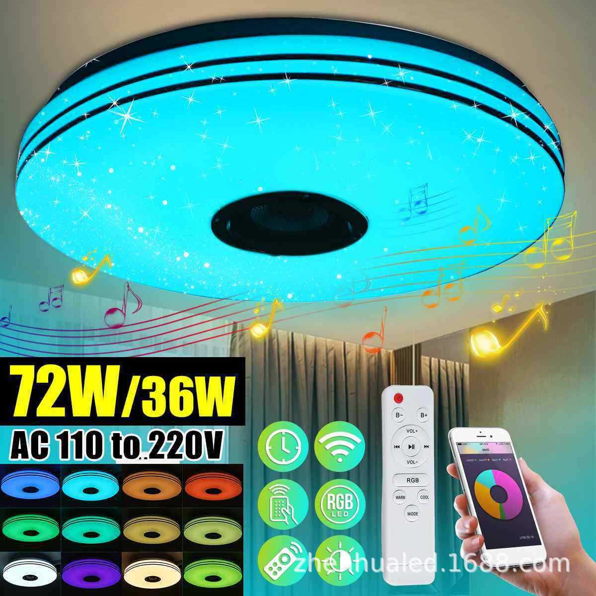 Sala de Estar Flkl Bluetooth Música Quarto Teto Controle Aplicativo Inteligente Quente Moderno Rgb Circular Led Luz 1 estar quarto teto controle aplicativo inteligente quente moderno rgb circular luz teto