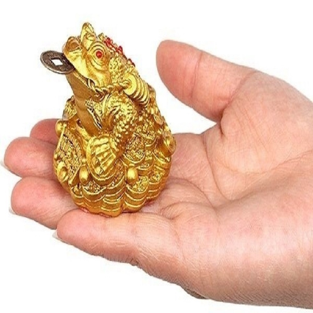 MagiDeal Chinese Traditional Money Lucky Fortune Three Legged Frog Toad Coin Presents Home Decor Tabletop- Good Luck