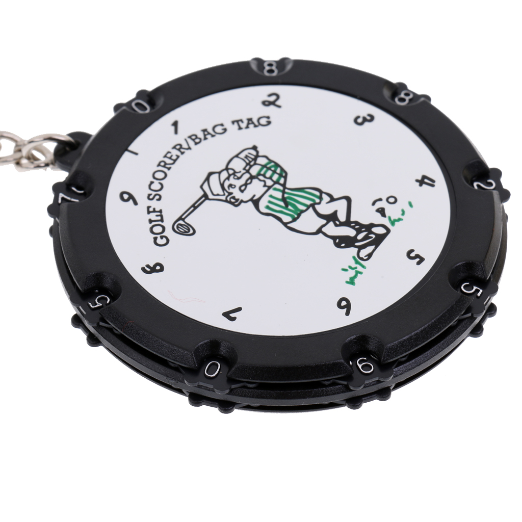 18 Holes Golf Score Counter Scoring Bag Tag Stroke Counter Keyring Silver
