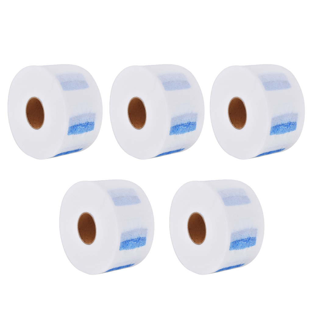 5 Rolls Disposable Neck Ruffle Paper Strip Tissue Collar Wraps for Barber