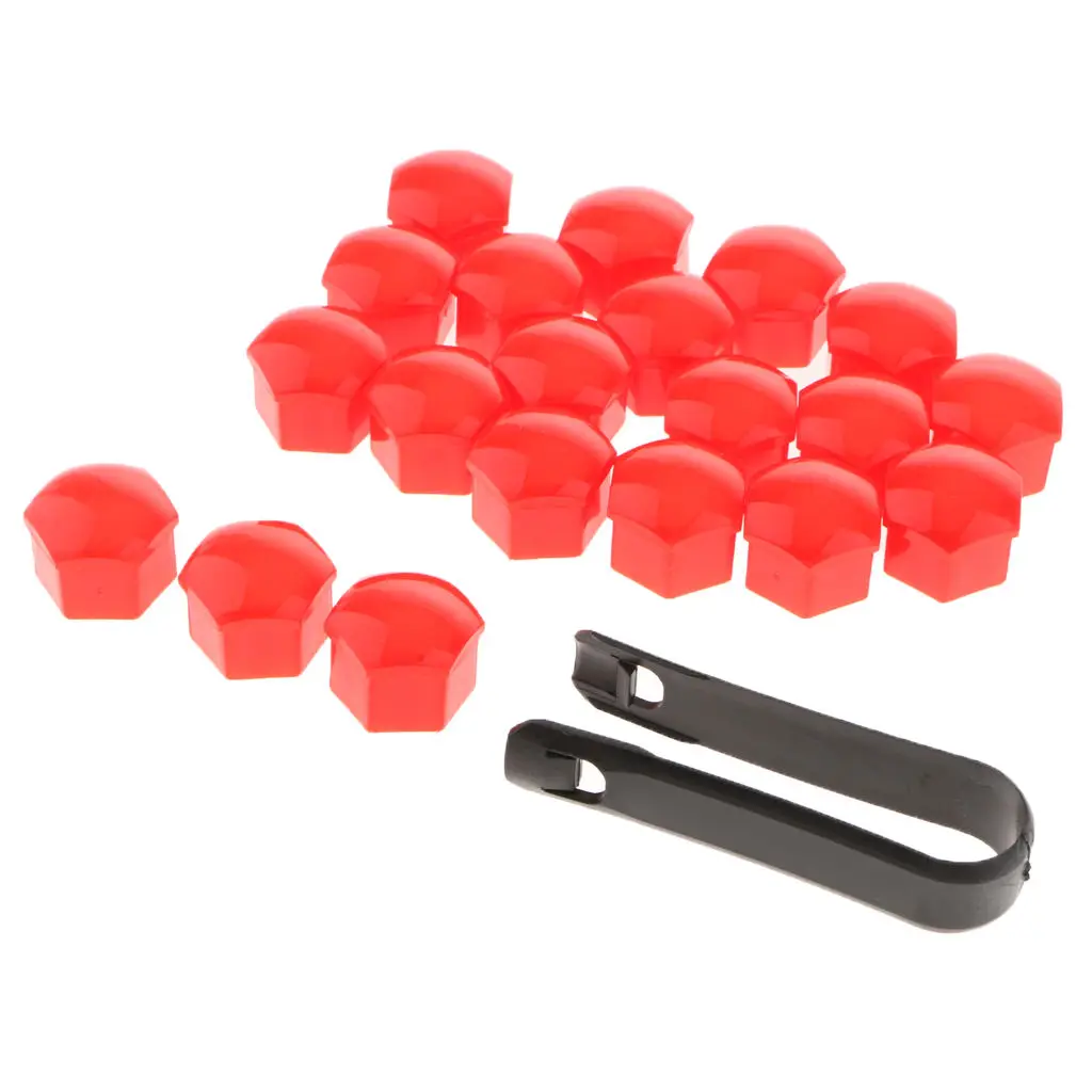 20X Wheel Hub Covers Wheel Nut Bolt Head Cover  With Removal Tool