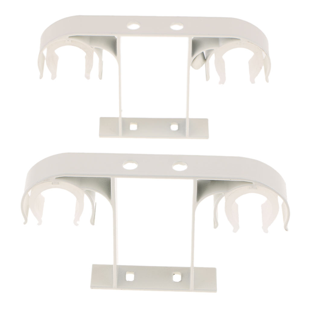 2 Piece Aluminum Alloy Double Curtain Rod Bracket Holder Ceiling Mounted