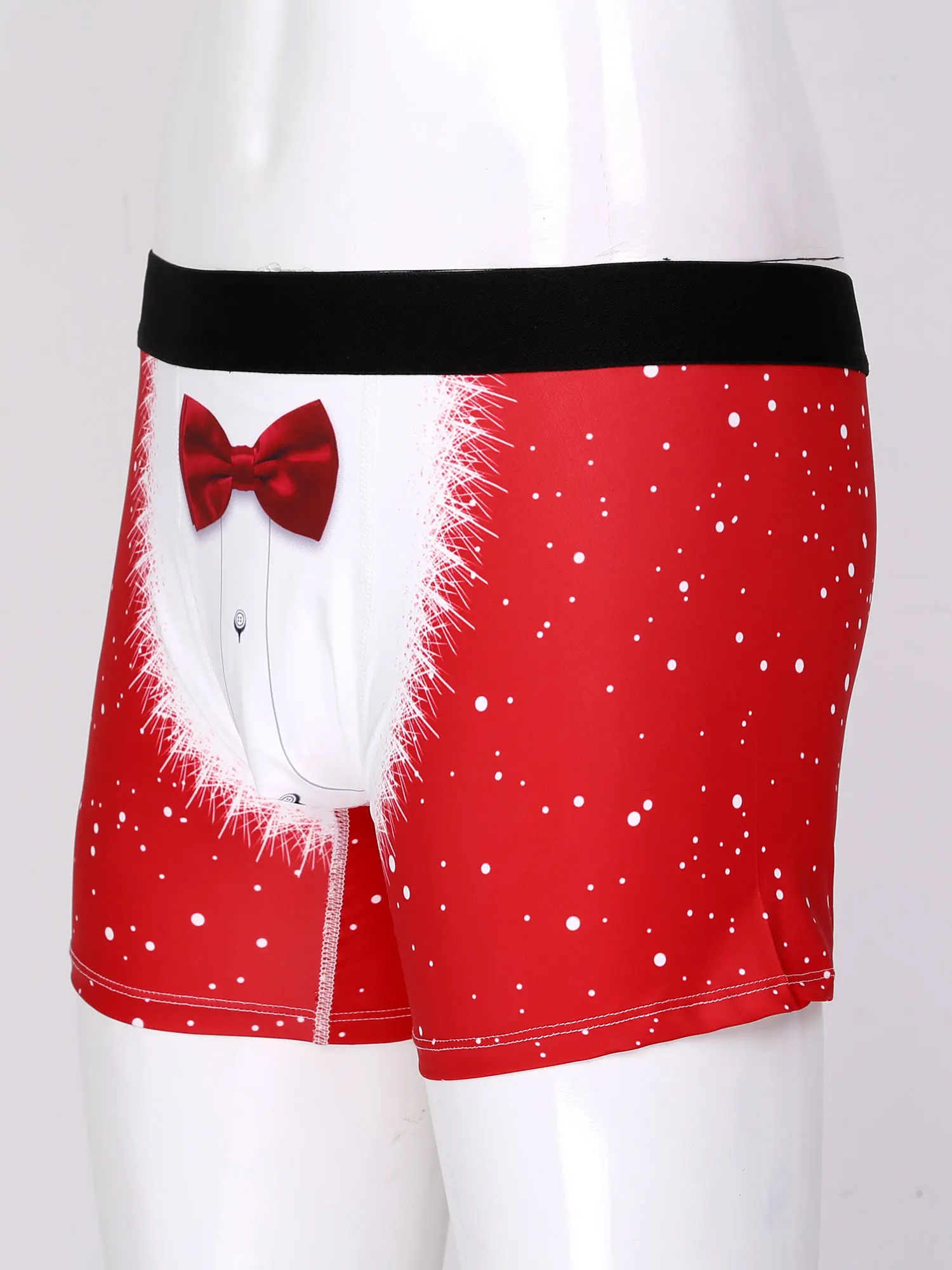 Sexy Christmas Printed Boxer Shorts for Mens Jockstraps Bulge Pouch Fancy Underwear Underpants Lingerie Christmas Hot Shorts socks and tights