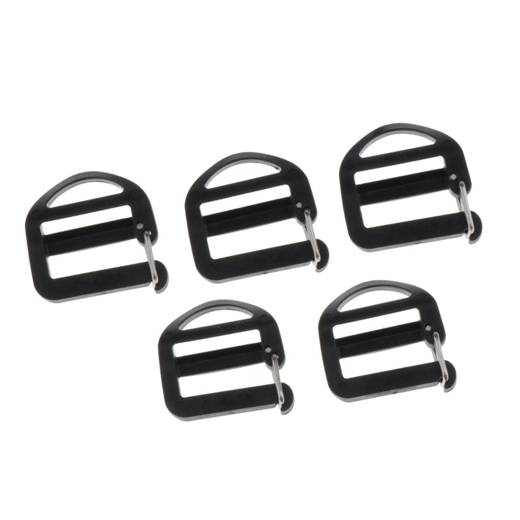 5Pcs Adjustable Ladder Lock Slider Backpack Straps Fastener Webbing Buckles