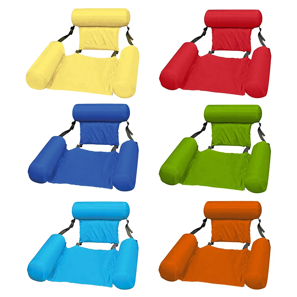 Foldable Water Hammock , Inflatable Pool Float Chair Lounger Float Hammock Air Bed Raft Floating Recliner Swim Pool Summer Toy