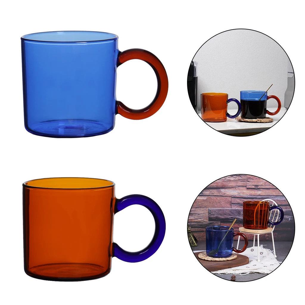 Thickened Glass Coffee Mug Beer Cocktail Glass Match Cup for Americano Cappuccinos Tea Bag Beverage Water Wine