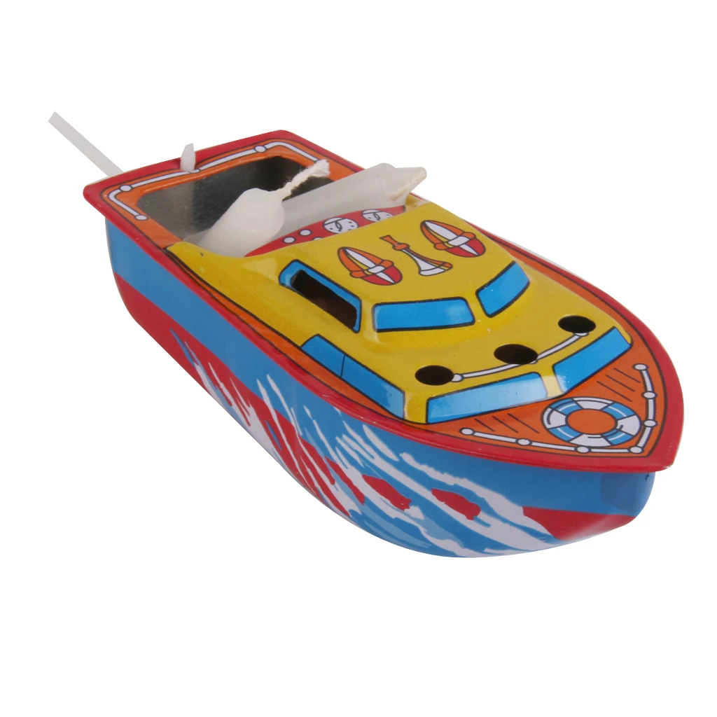 Kids Classic Floating   Candle Powered Boat Toy STEAM BOAT Tin Toy