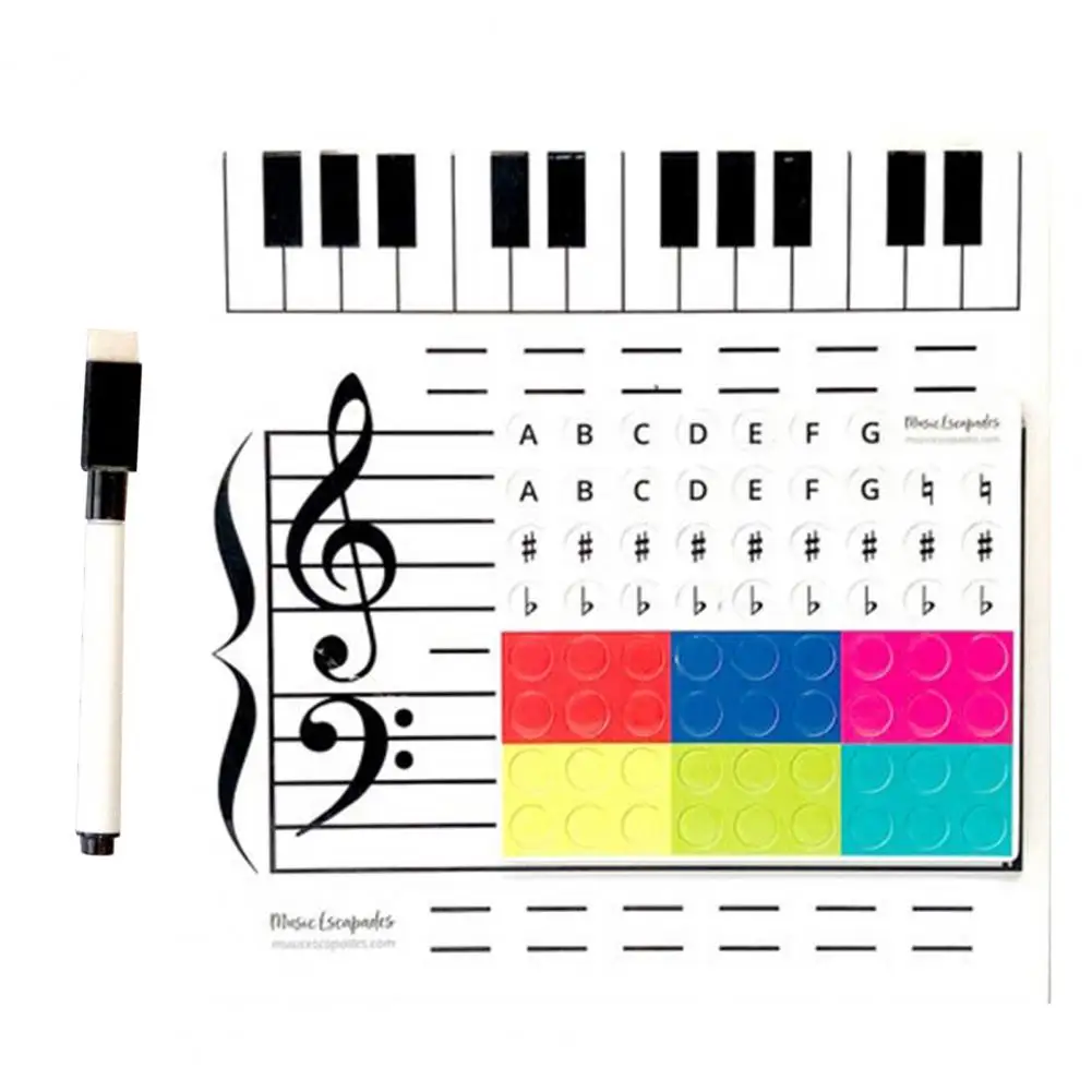 conjunto de música magnética placa pessoal papel apagável agradável teoria musical instrução whiteboard brinquedo para crianças