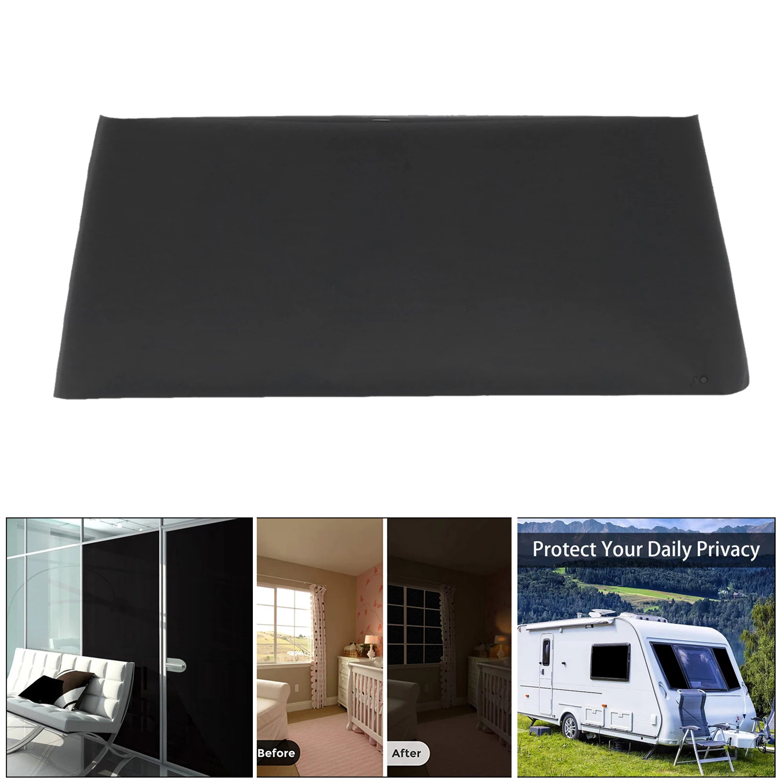 Static Cling Total Blackout Window Film Privacy Room Darkening Window Tint Cover Light Blocking Sticker Home Office