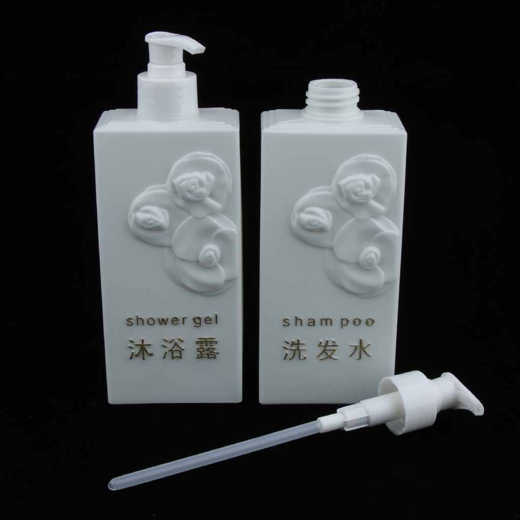 2x Durable Plastic Empty Shampoo Shower Gel Lotion Pump Sprayer Bottle 500ml