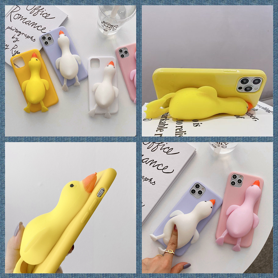 iphone 13 pro phone case Casing For iPhone 13 12 11 Pro Max Mini X XR XS Max 8 7 6 6S Plus SE 5S 5 Cover Cute Cartoon Duck Goose Stress Reliever Case iphone 13 pro phone case