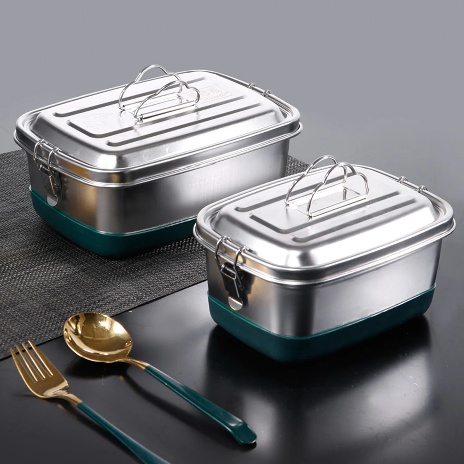Stainless Steel Bento Lunch Food Box Container, Large Metal Bento Lunch Box Container for Kids or Adults - Dishwasher Safe