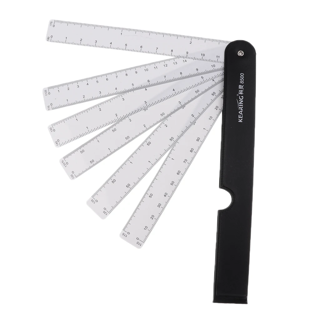 Foldable Fan Reduction Scale Ruler with 6 Blades for Engineering Architects