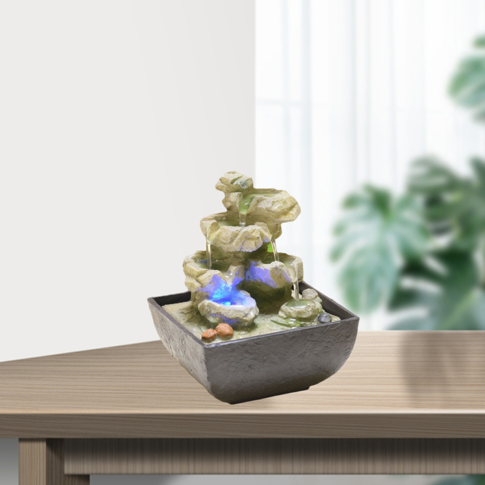 Relaxation Indoor Fountain Waterfall Feng Shui Tabletop Water Sound Table Ornament Craft Home Decoration Accessories