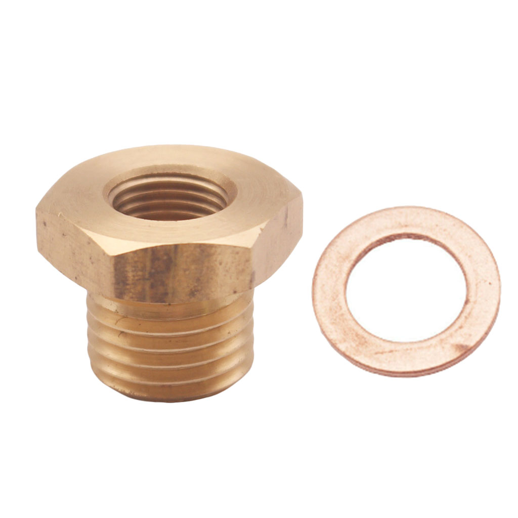 1/8'' -27NPT Female to M14x1.5 Gauge Sensor Sender Thread Adapter Fitting Brass